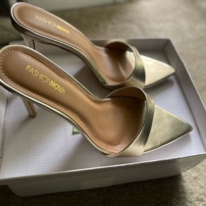 Heeled Mules Gold, 11